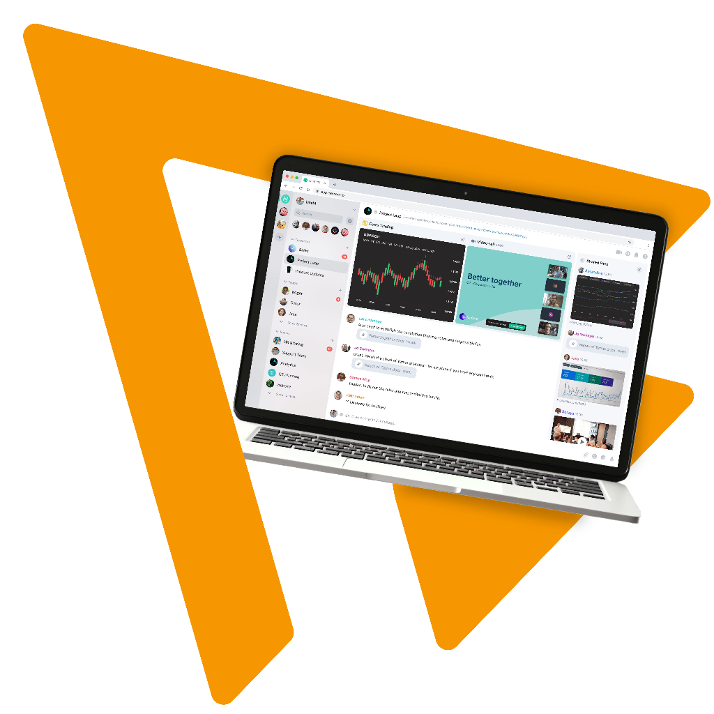 computer con immagine software di messaggistica