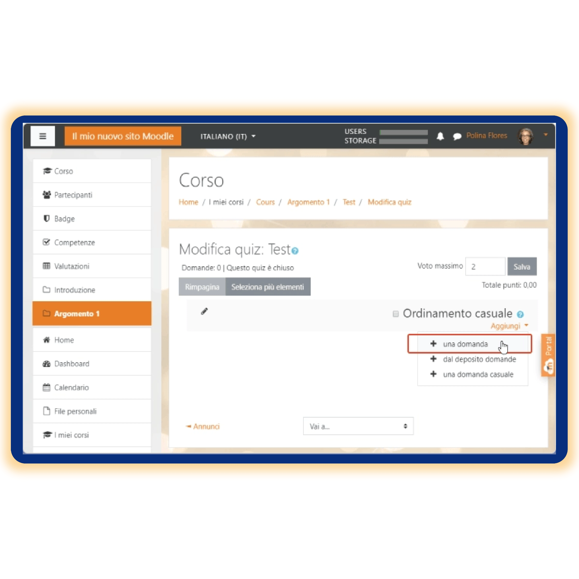 screen software didattico quiz